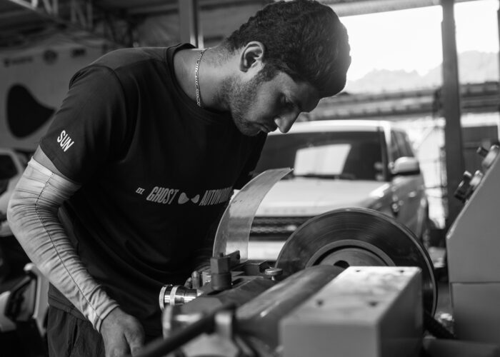 Ghost Autoworks mechanic at work