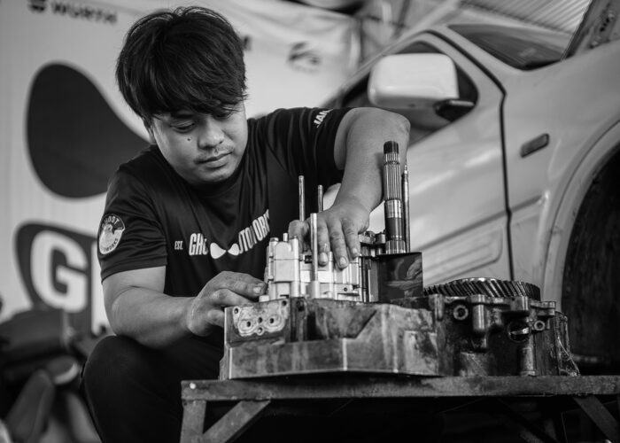 Ghost Autoworks mechanic at work